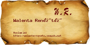 Walenta Renátó névjegykártya
